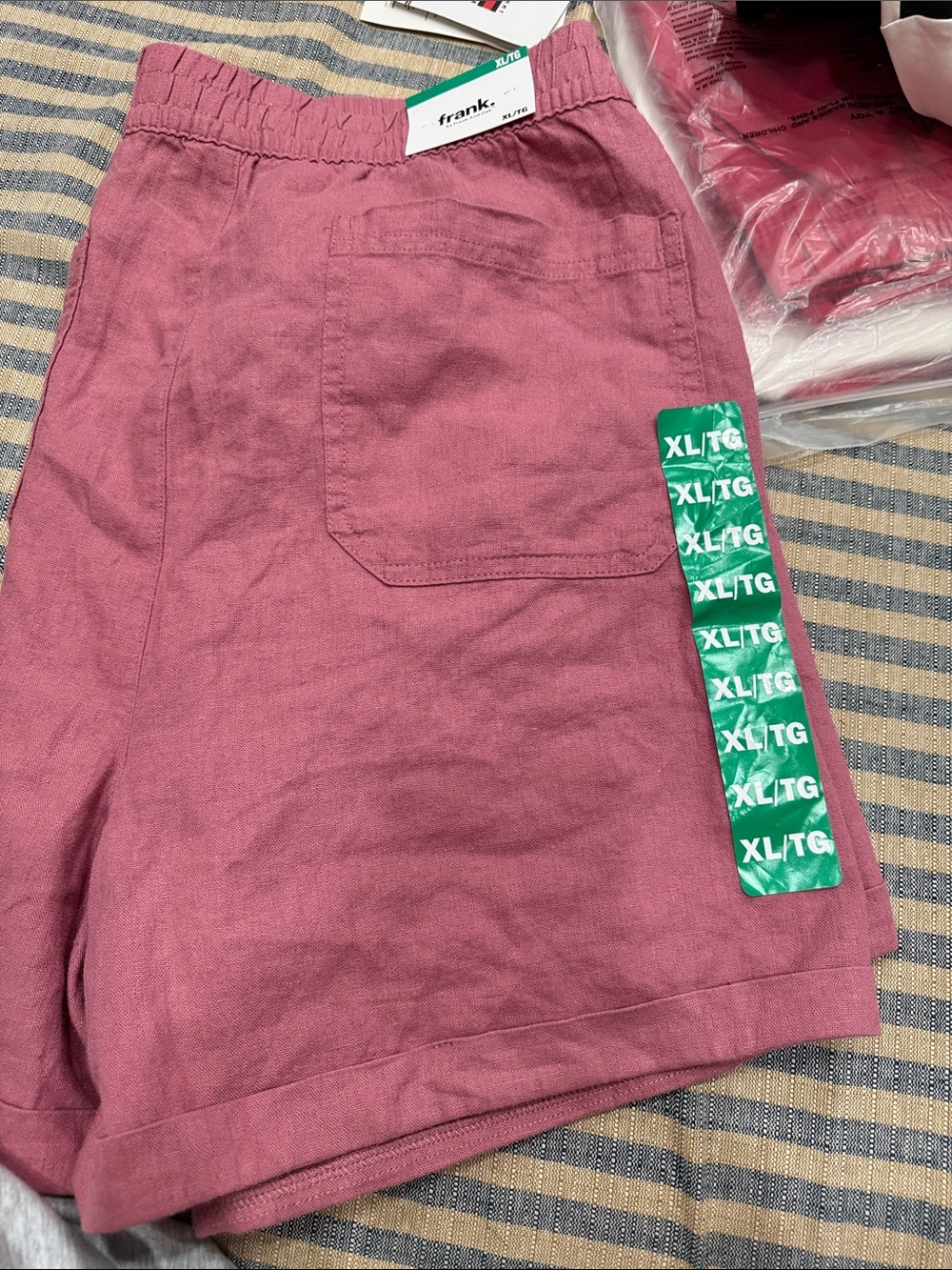 Frank. Rose Mauve Linen Blend Shorts